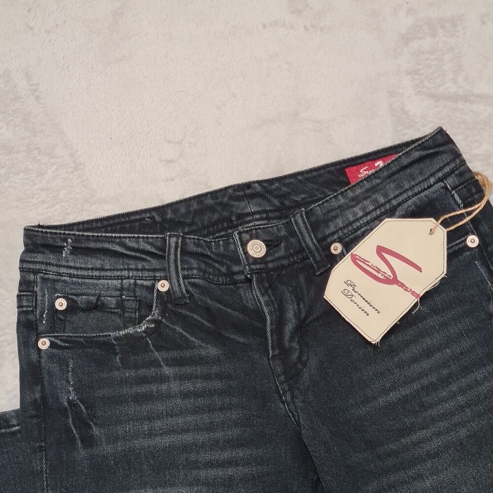 Seven7 Jeans Black Straight Leg Women's SZ 27 Low Rise